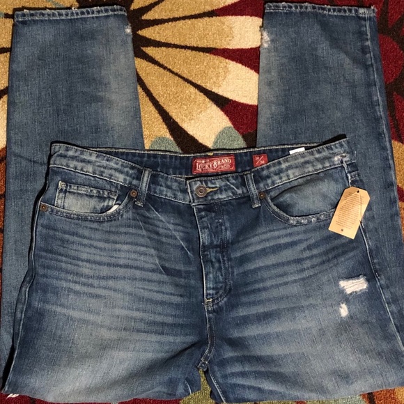 NWT LUCKY BRAND Distressed, Rips, SIENNA Slim Boyfriend jeans SIZE - Picture 3 of 8